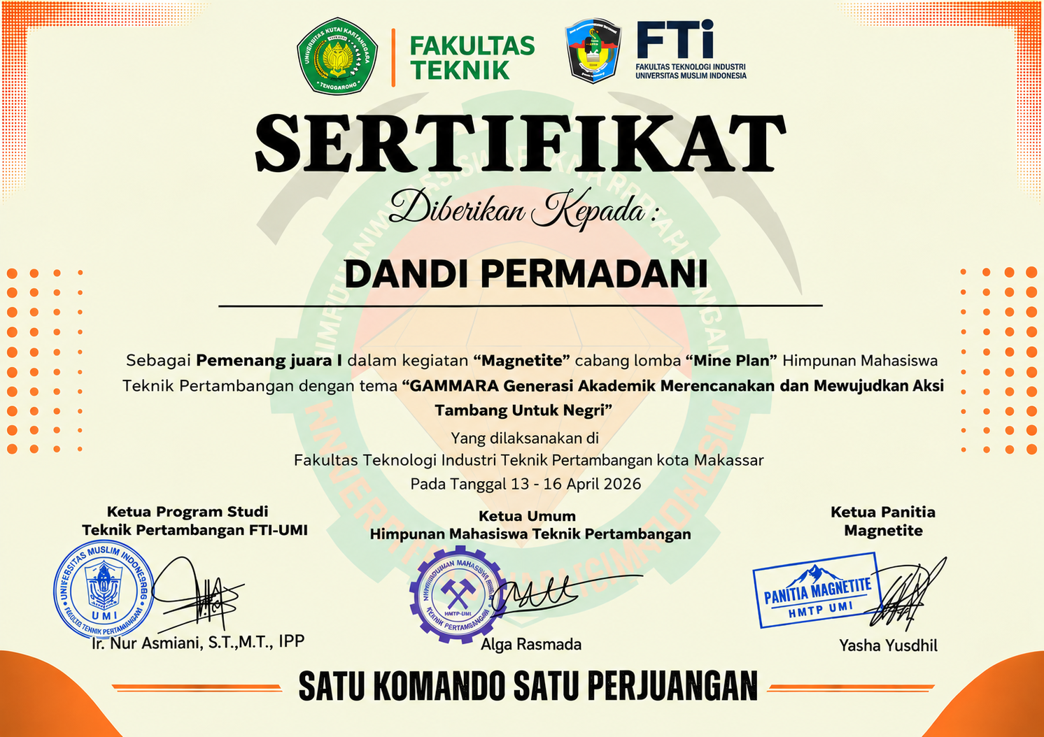 Kegiatan Magnetite Cabang Lomba Mine Plan