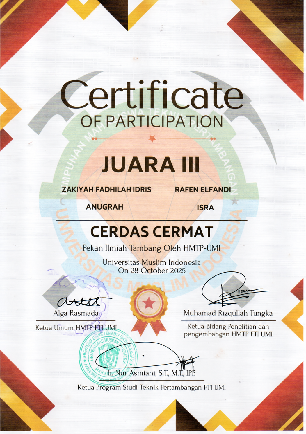 Cerdas Cermat Pekan Ilmiah Tambang
